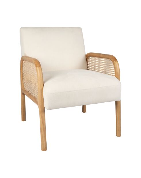 Sillón Firmin blanco roto/natural - 61,5x71,5x79 cm