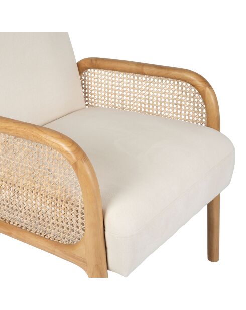 Sillón Firmin blanco roto/natural - 61,5x71,5x79 cm