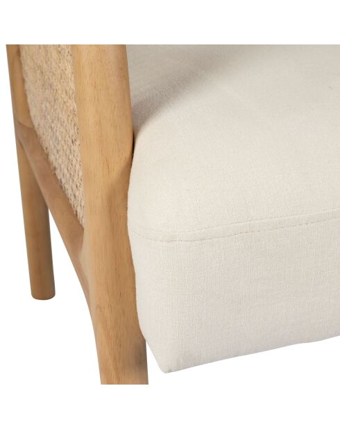 Sillón Firmin blanco roto/natural - 61,5x71,5x79 cm