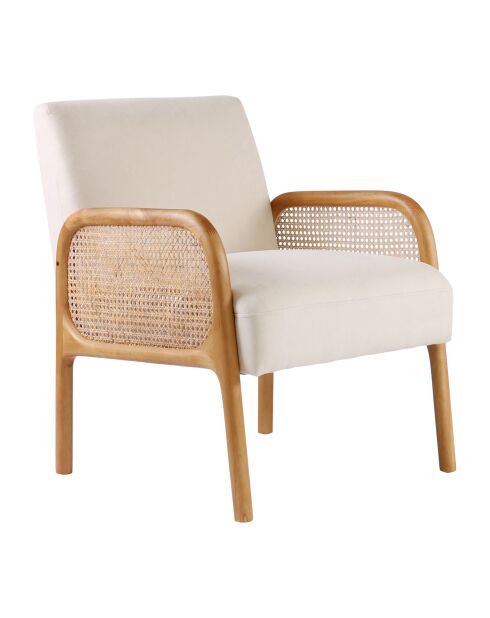 Sillón Firmin blanco roto/natural - 61,5x71,5x79 cm