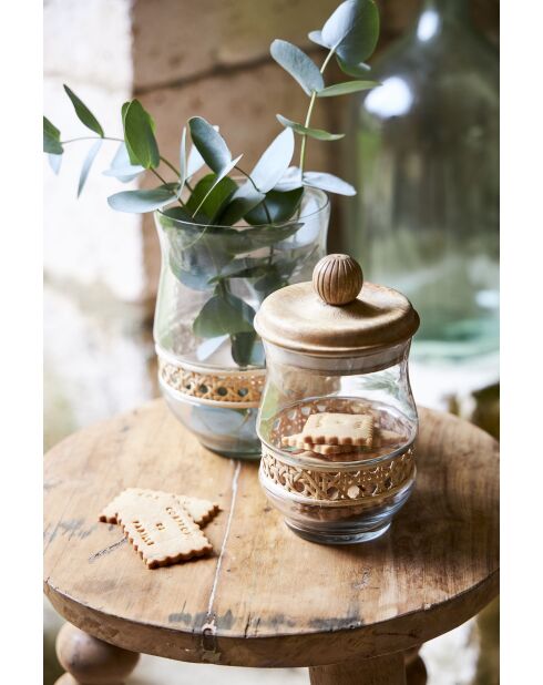 Natuurlijke glazen pot - 10x19 cm