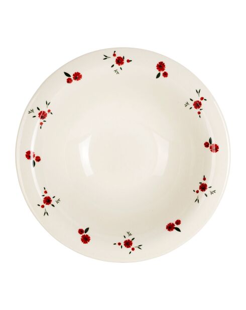 Plato hondo paquerette blanco/rojo - D.20 cm
