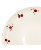 Plato hondo paquerette blanco/rojo - D.20 cm