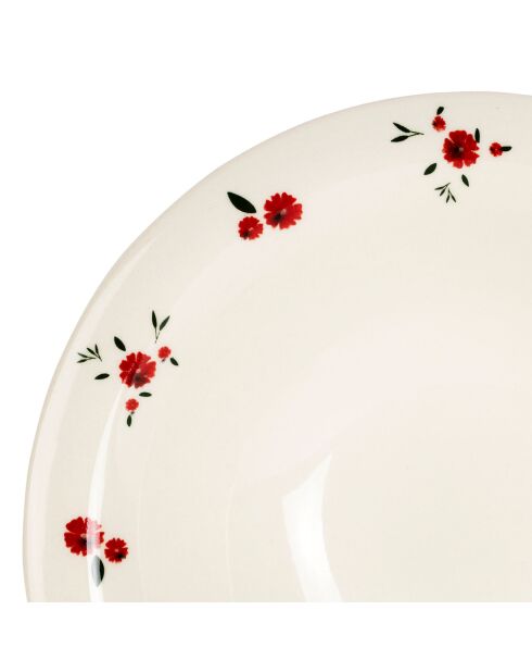 Plato hondo paquerette blanco/rojo - D.20 cm