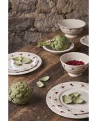 Plato hondo paquerette blanco/rojo - D.20 cm