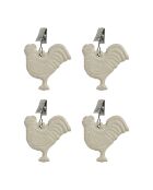 4 Poids de Nappe basse-cour blanc cassé