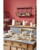 Bruine landelijke papieren handdoekhouder - 15,5x35,5 cm