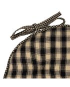 Zwart landelijk stoelkussen - d40 cm