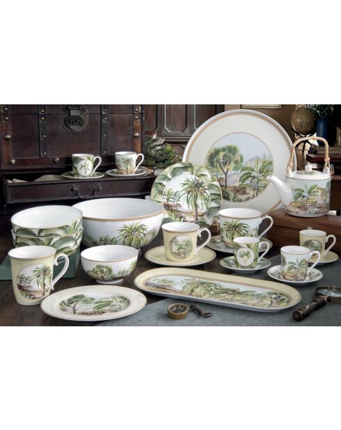 Set van 6 CEYLON groene aperitief-/dessertborden - D.19 cm