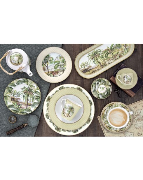 Set van 6 CEYLON groene aperitief-/dessertborden - D.19 cm