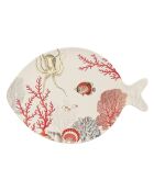 Plat de poisson version A CORAL REEF rouge - 31 x 21,5 cm