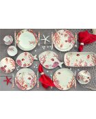 Plat de poisson version A CORAL REEF rouge - 31 x 21,5 cm