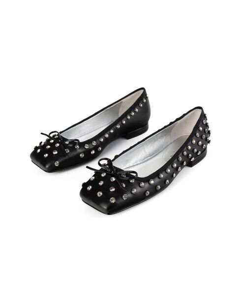 Black Ocean Blues leren ballerines