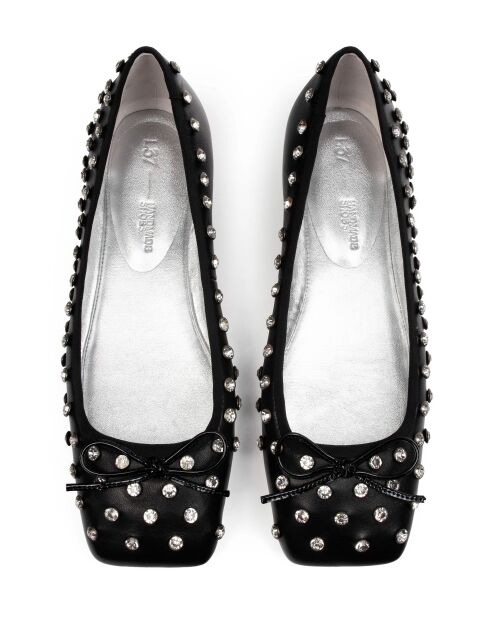 Black Ocean Blues leren ballerines