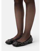 Black Ocean Blues leren ballerines