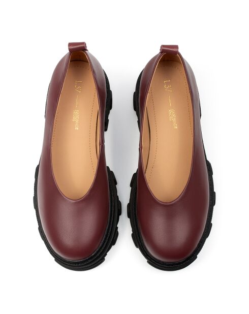 Balleriness en cuir Straight Up bourgognes