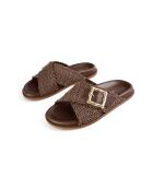 Sabot Twisted Paradise in pelle marrone