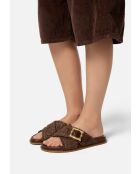 Sabot Twisted Paradise in pelle marrone