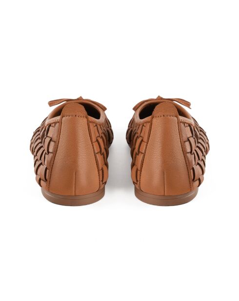 Hypnotiserende bruine leren ballerina's