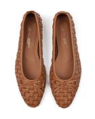 Hypnotiserende bruine leren ballerina's