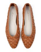 Hypnotiserende bruine leren ballerina's