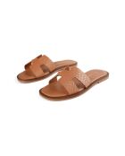 Braune Lederpantoletten von Melt To The Ocean
