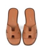 Braune Lederpantoletten von Melt To The Ocean