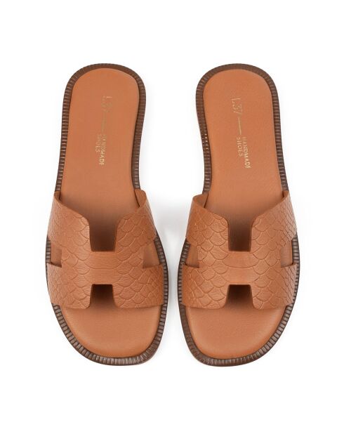 Braune Lederpantoletten von Melt To The Ocean