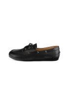 Schwarze Slow Life Mokassins aus Leder