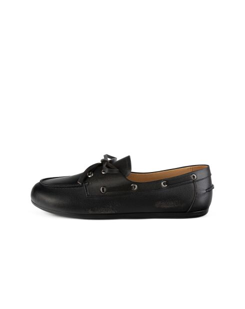 Schwarze Slow Life Mokassins aus Leder