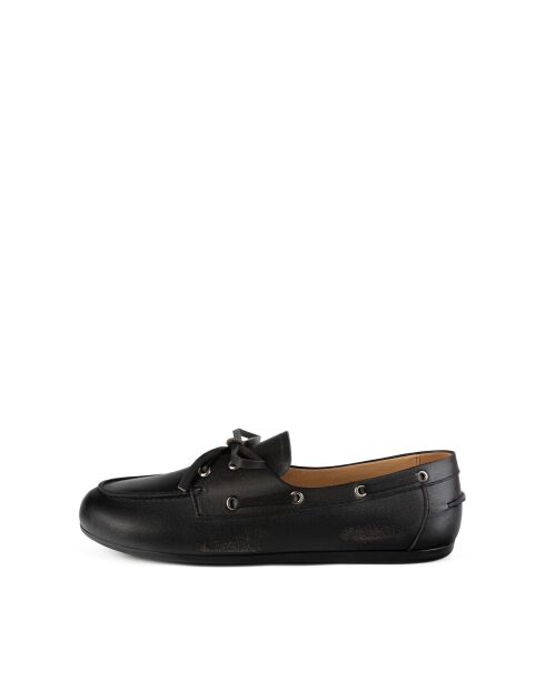 Schwarze Slow Life Mokassins aus Leder