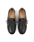 Schwarze Slow Life Mokassins aus Leder