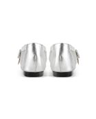 Spend My Day Ballerinas aus Leder und Mesh in Silber