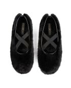 Ballerine Lotus nere in pelle