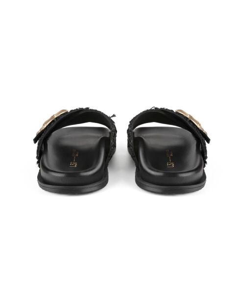 Mules de piel negra Twisted Paradise