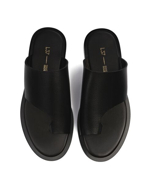 Mules Tropicana in pelle nera