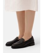 Night Fever Mokassins aus schwarzem Leder