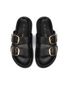 Mules de piel negros Summer Soothe