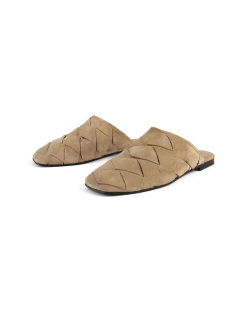 Mules de gamuza beige Sunset Serenity