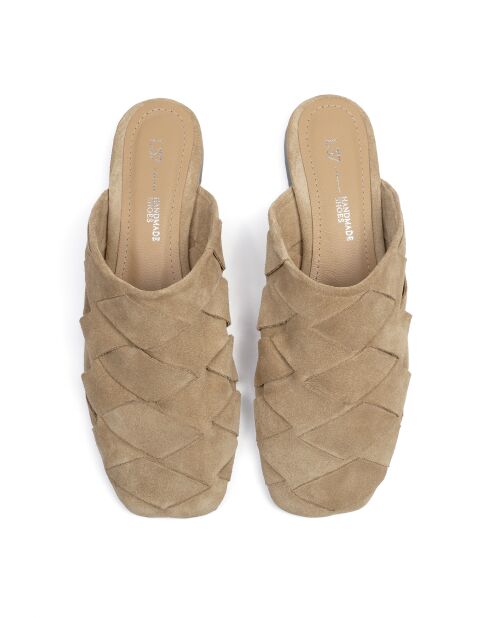Mules de gamuza beige Sunset Serenity