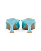 Mules Sophie de satén azul