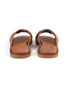 Braune Mules aus Cross-the-Line aus Leder