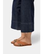 Braune Mules aus Cross-the-Line aus Leder