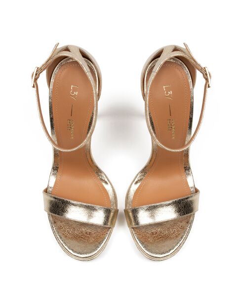 Sandali in pelle lucida dorata