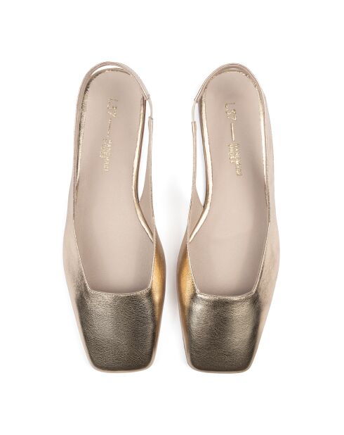 Westcoast gouden leren ballerina's