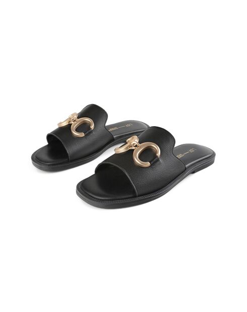 End Of An Era zwarte leren muiltjes