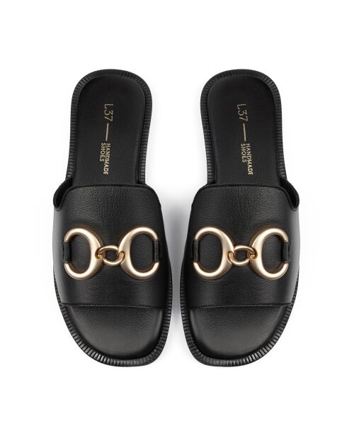 End Of An Era zwarte leren muiltjes