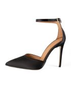 Come Away With Me Schwarze Satin-Pumps
