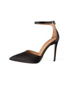 Come Away With Me Schwarze Satin-Pumps