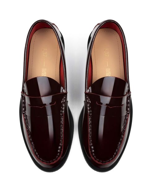 Westcoast bordeauxrode leren loafers